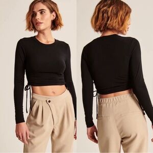 Abercrombie & Fitch Long Sleeve Luxe Cozy Cinched Top, S